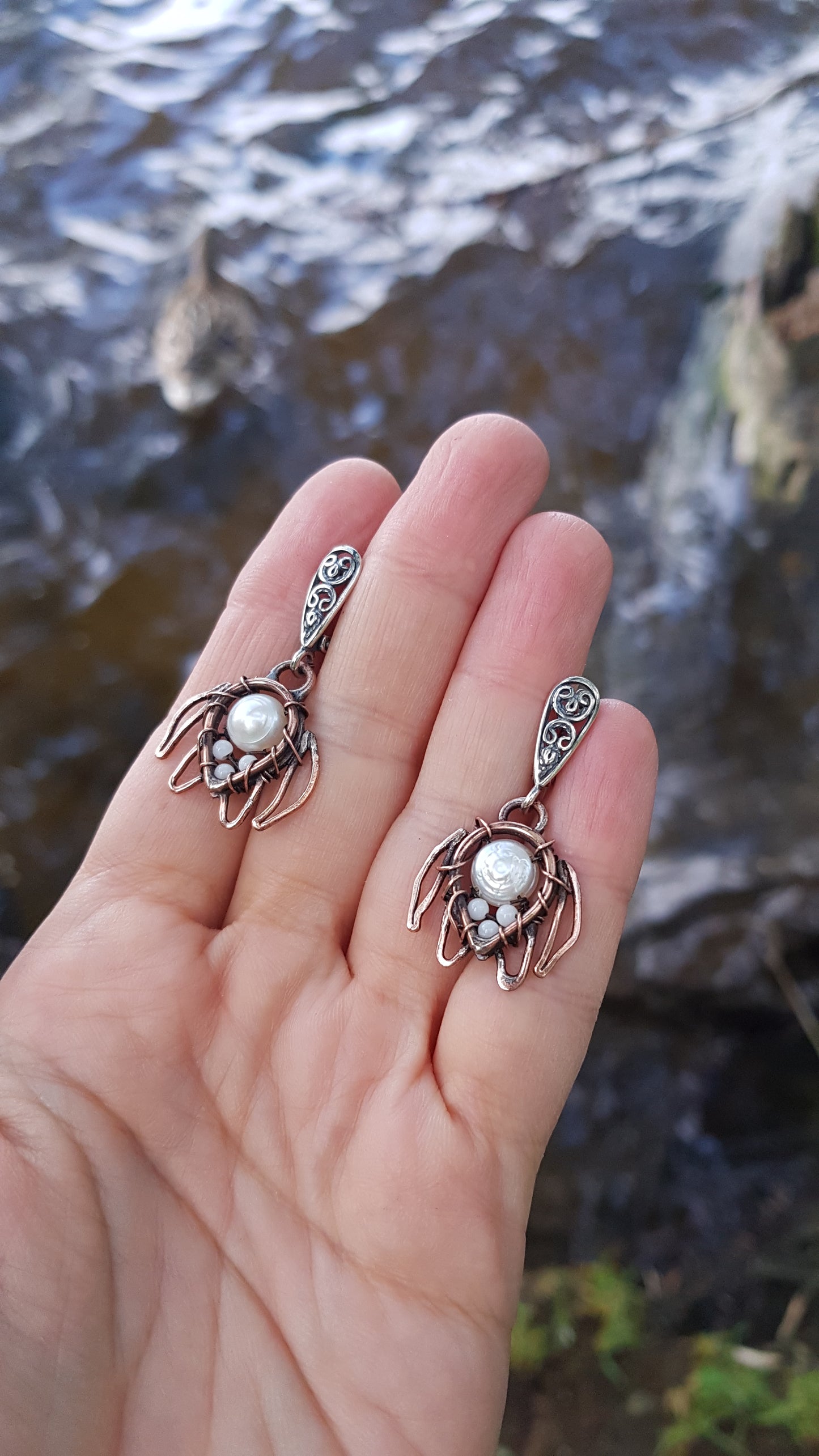 White sea turtle earrings