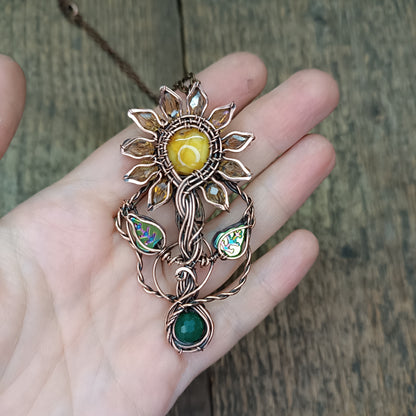 Sunflower necklace for Cheri