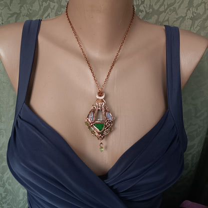 Green lantern. Vial necklace