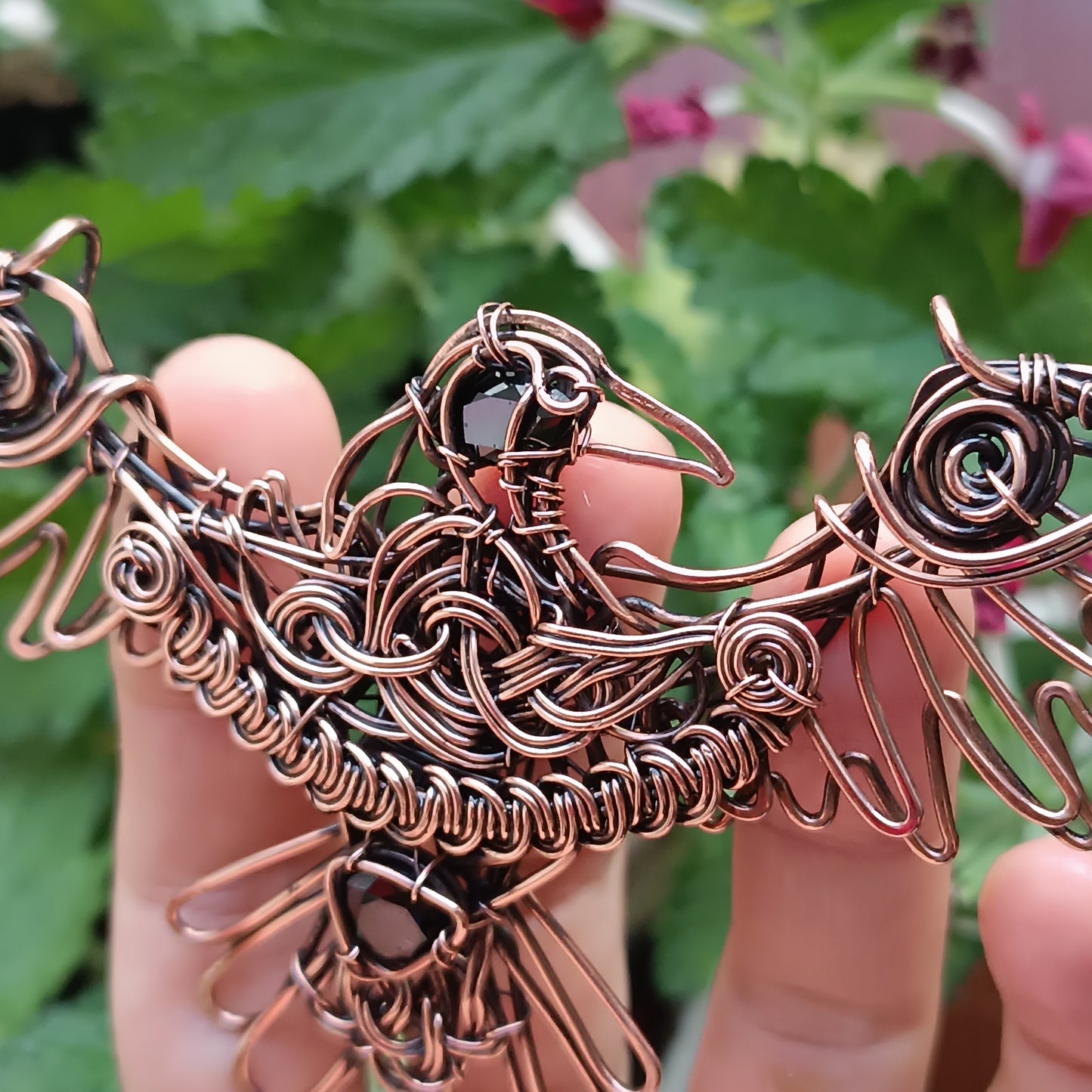 For Cynthia. Raven necklace