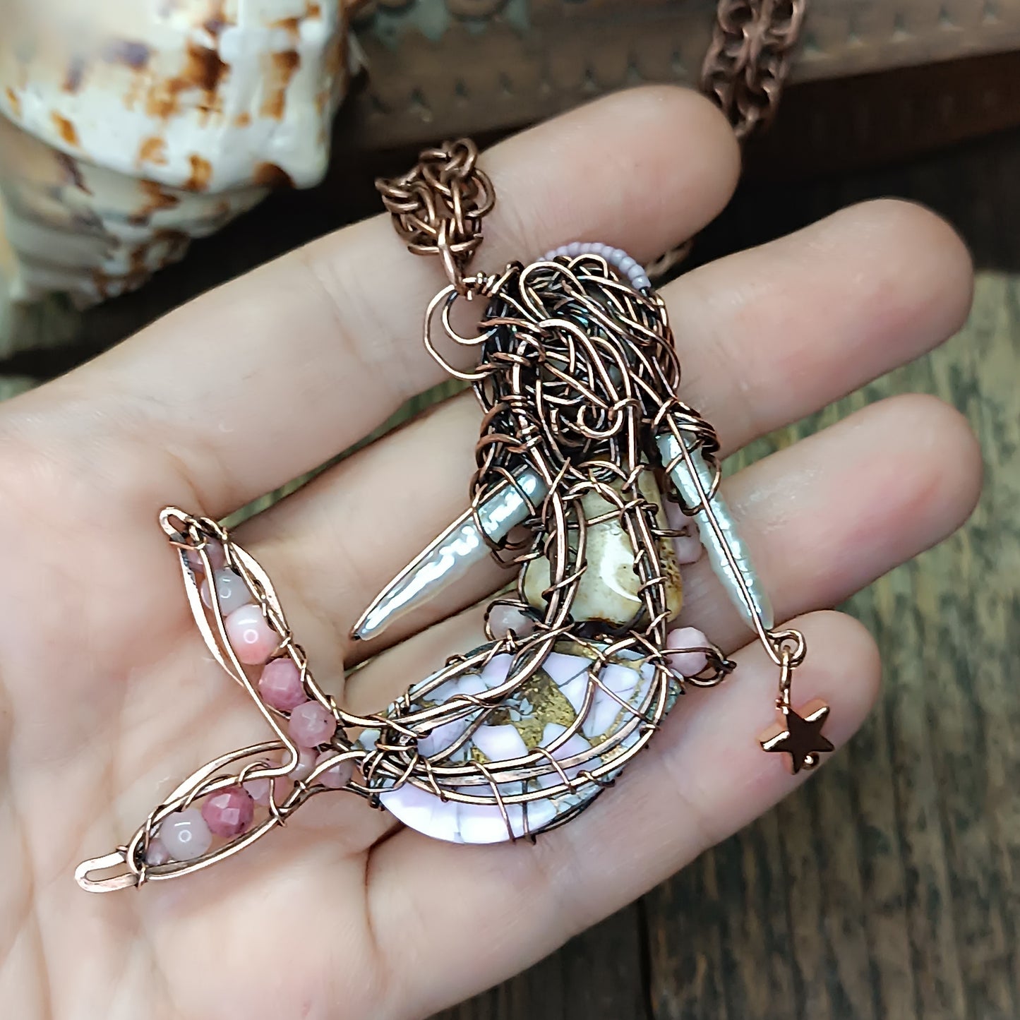 Lavender mermaid necklace 🩷🧜