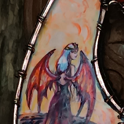 The ballad of Red dragon and his love. Wearable art necklace.