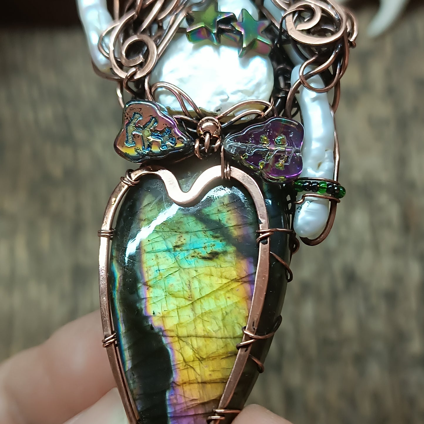 The Goddess of the sea. Mermaid necklace💚💛💜🧜