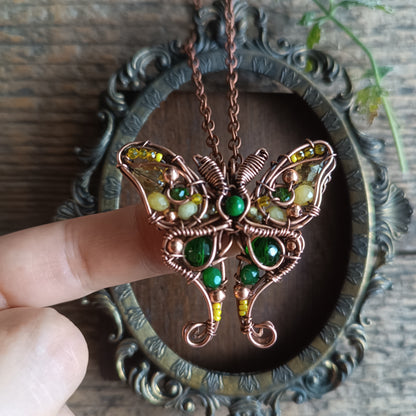 Luna moth necklace