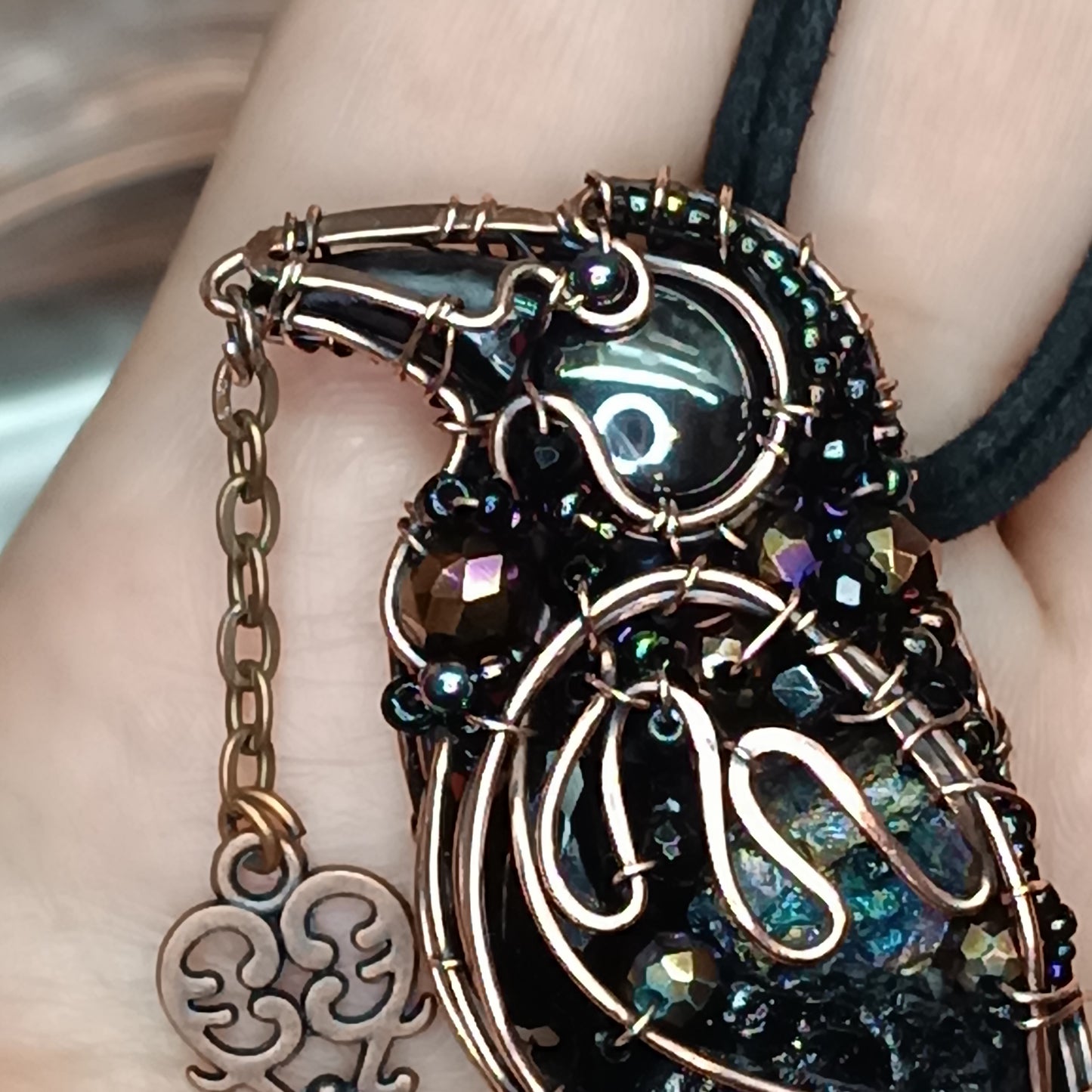 Secret keeper. Raven necklace