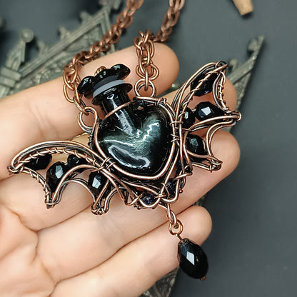 Bat vial necklace