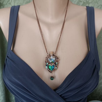 Aurora fairy. Vial necklace