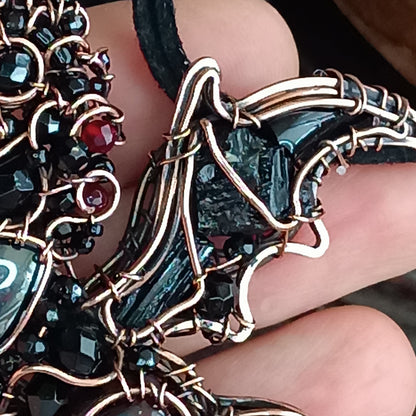 Night thunderstorm🖤 Unicorn -Dragon necklace.