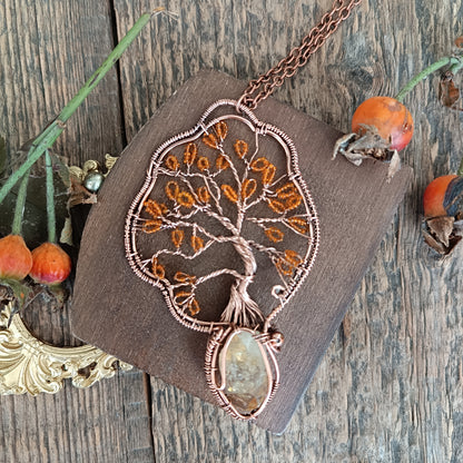 Citrine tree of life necklace