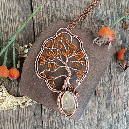 Citrine tree of life necklace