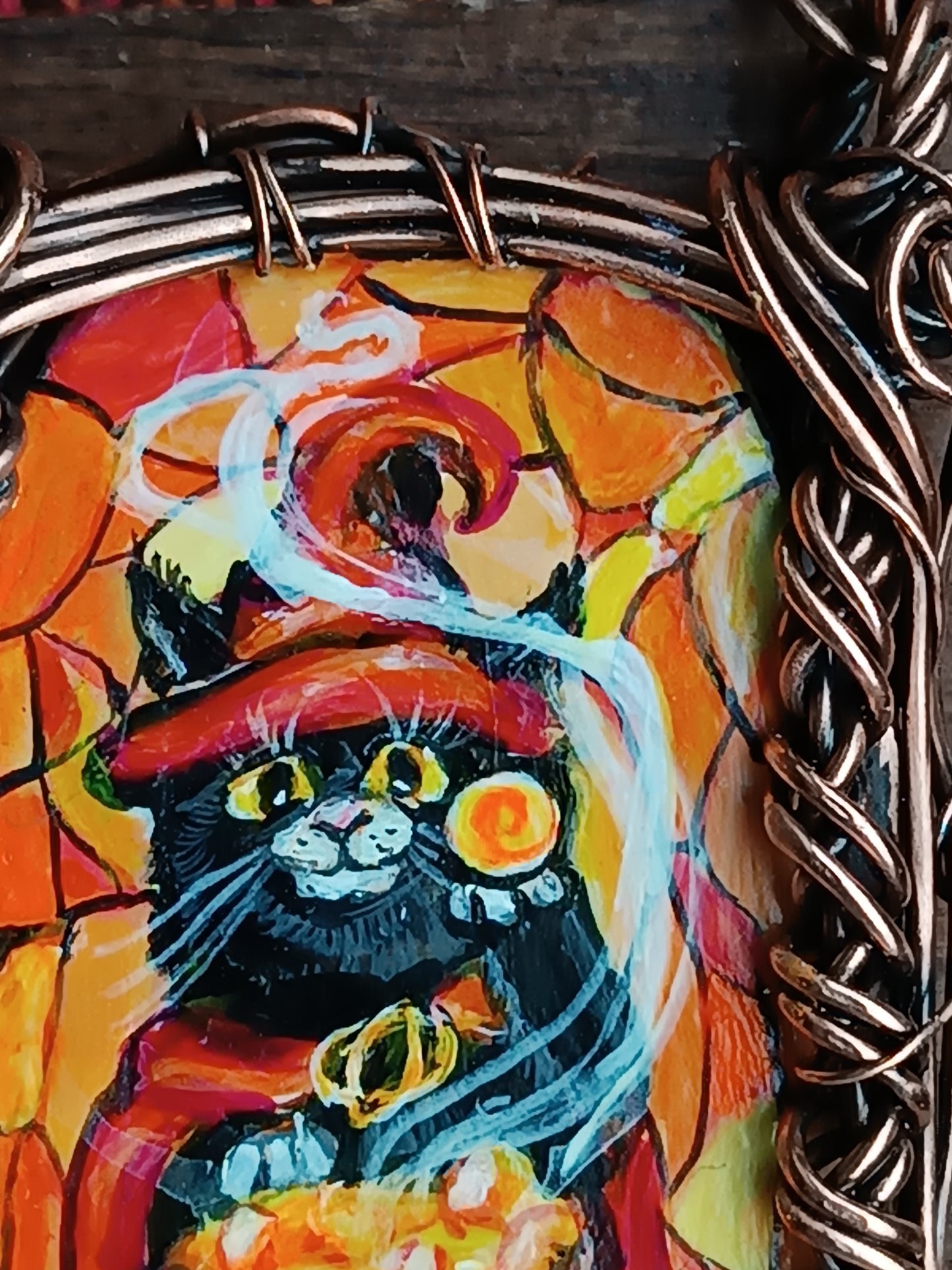 Halloween potion. Wearable art necklace.🦇🐈‍⬛🍲