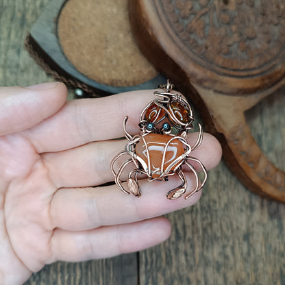 Carnelian crab pendant 🦀