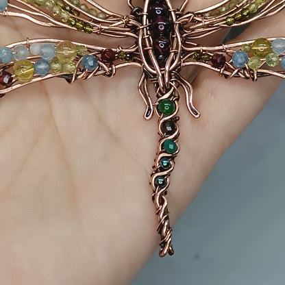 Sparkling wings dragonfly necklace