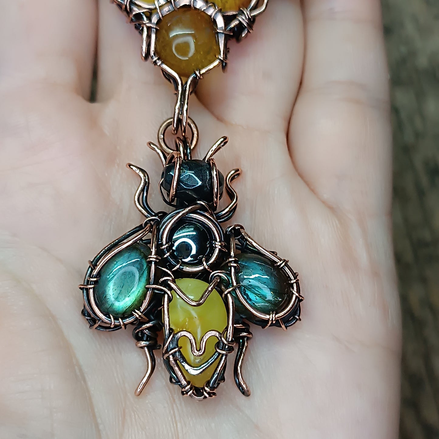 For Amanda. Bee necklace