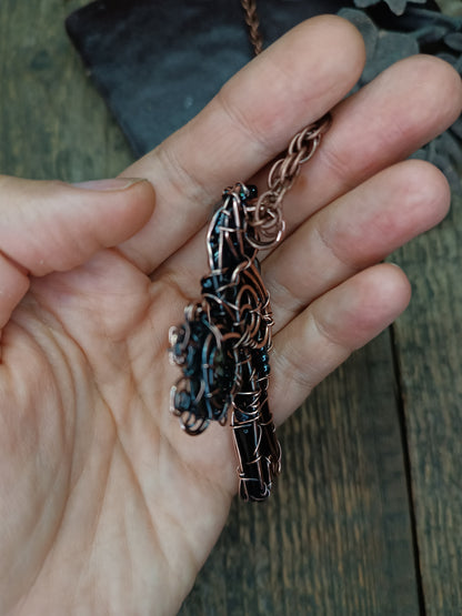 Time keeper. Raven necklace