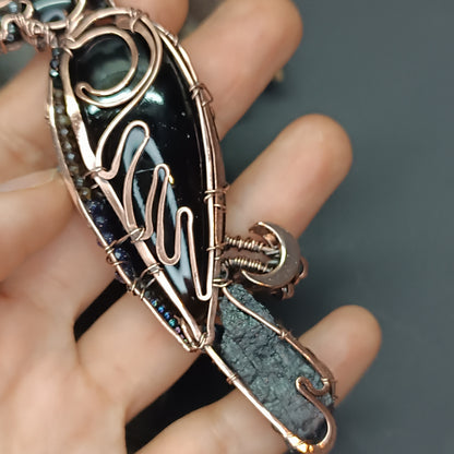 Midnight keeper. Raven necklace