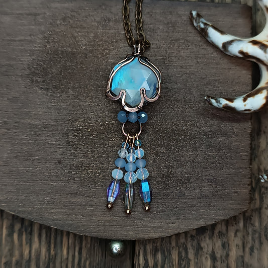 Moonstone jellyfish pendant 🪼