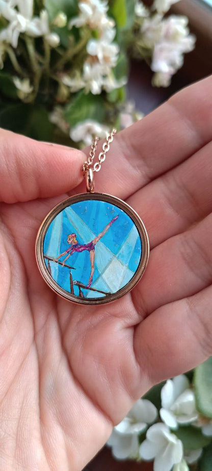 Custom miniature painted necklace.