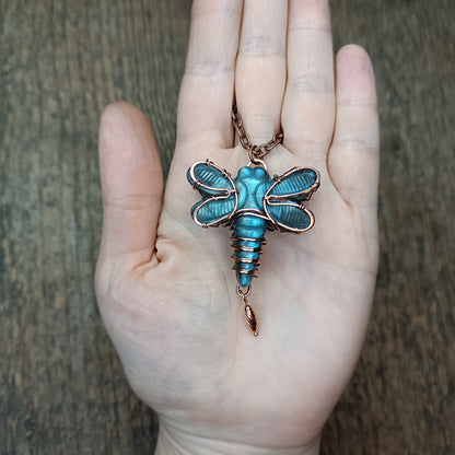 Labradorite dragonfly pendant