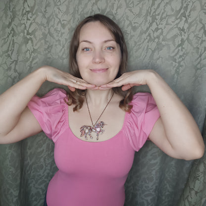 Pink unicorn pendant. Absolutely one of a kind!