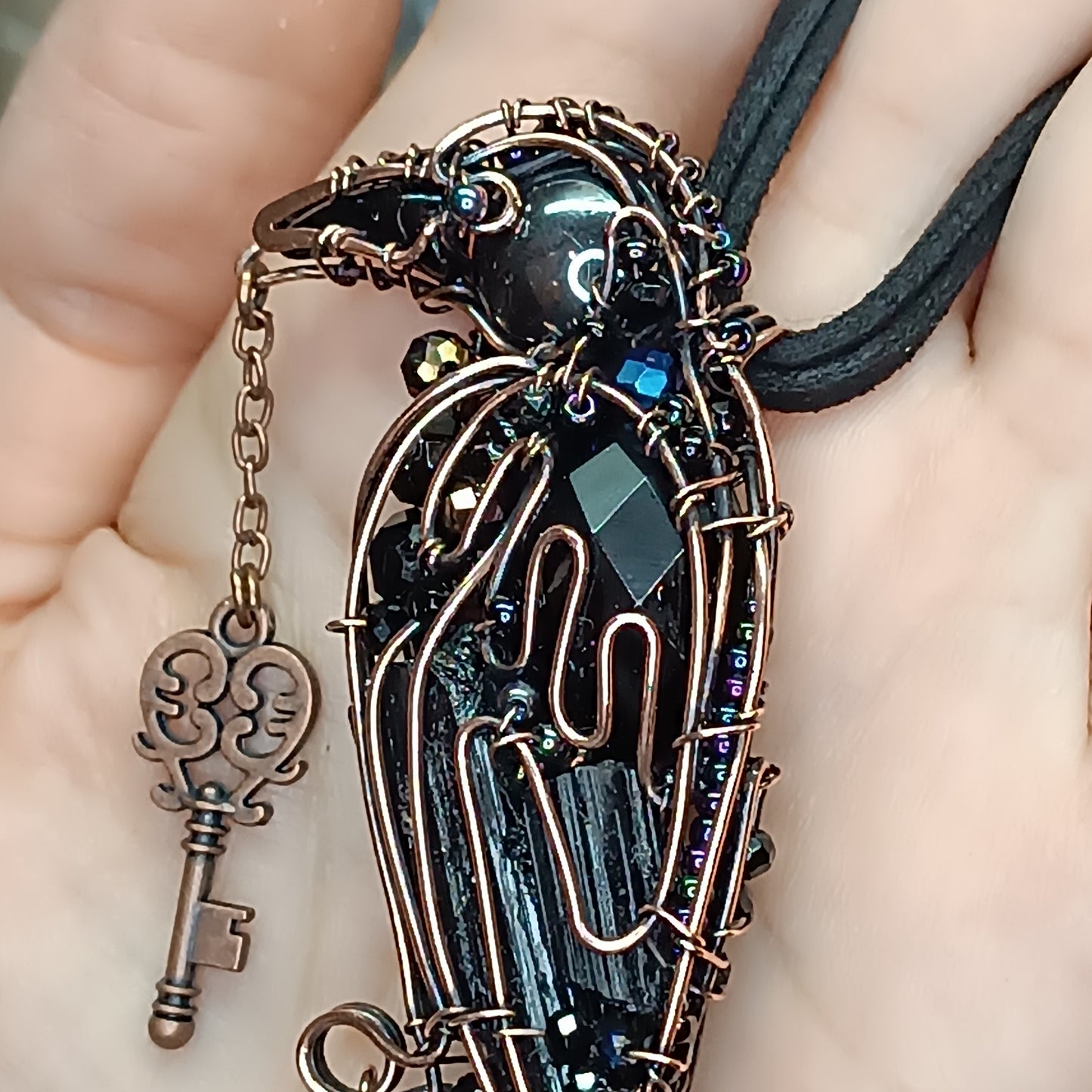 Raven necklace. Lenore.