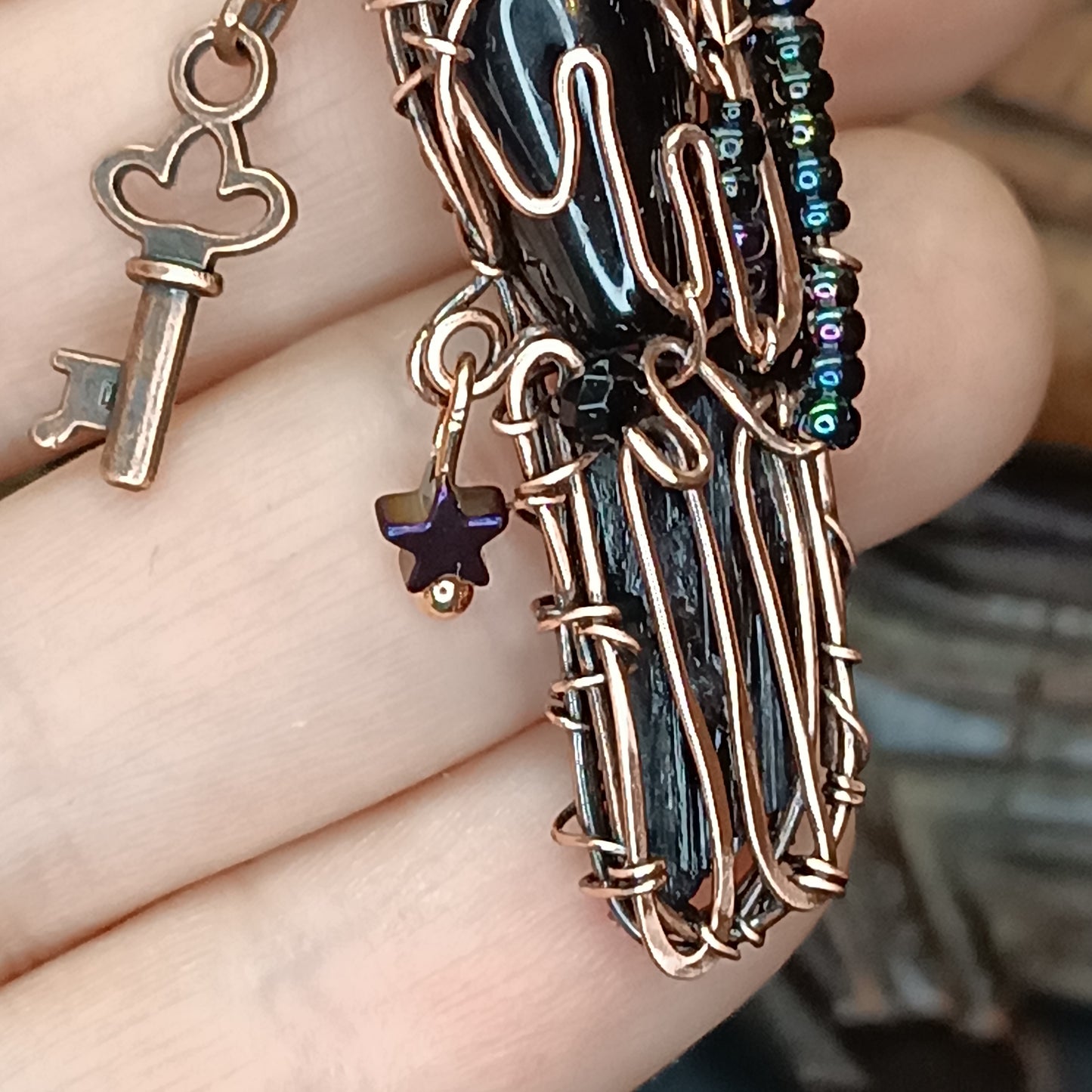 For Jeana. Raven necklace