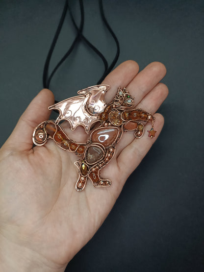 For Laurie. Magical winged cat necklace