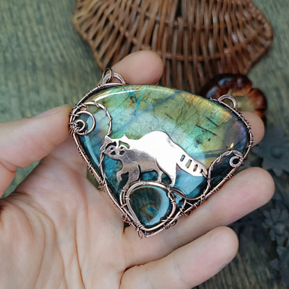 For Amanda. Raccoon necklace