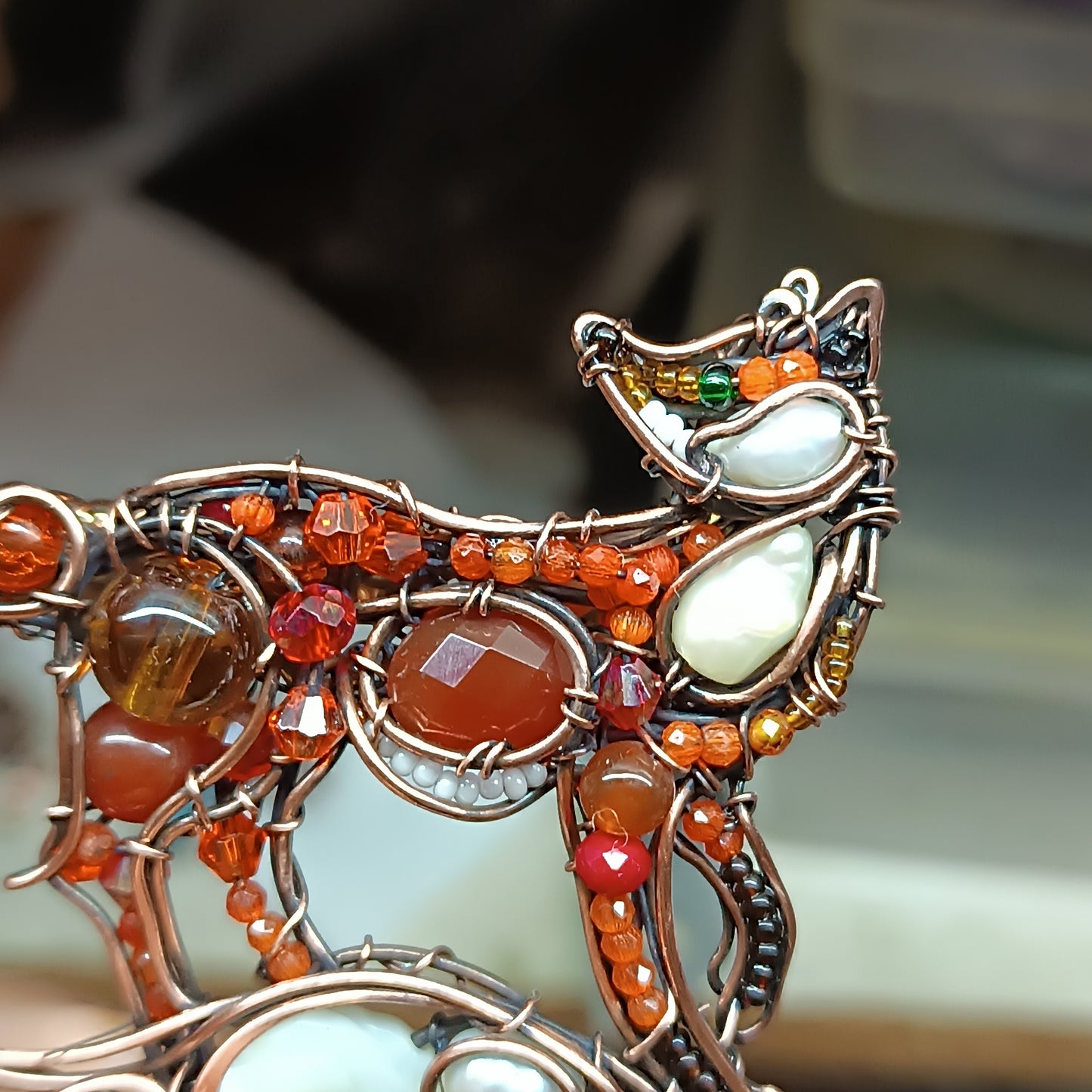 For Amanda. Fox brooch.