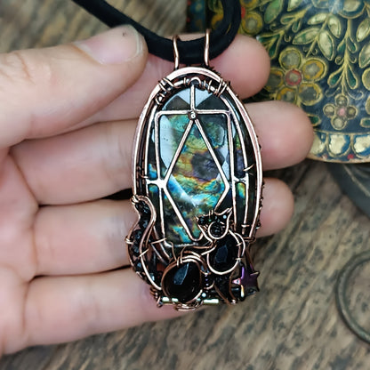 Cat in the window. Necklace