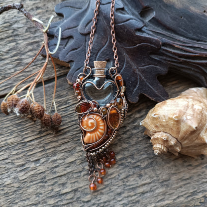 Beaded autumn necklace