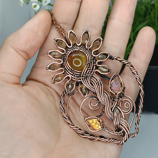 For Teresa. Sunflower necklace