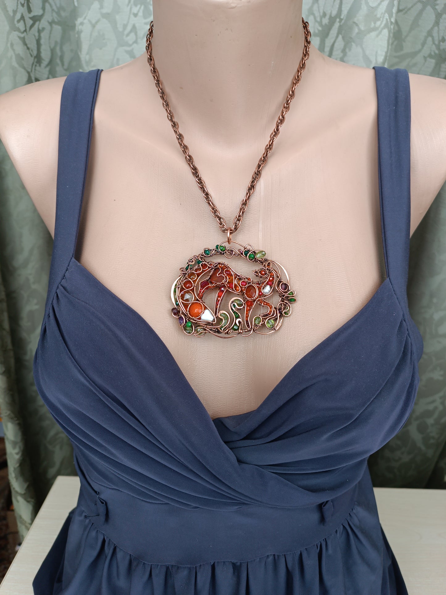 A day in the forest. Fairy tale fox necklace.