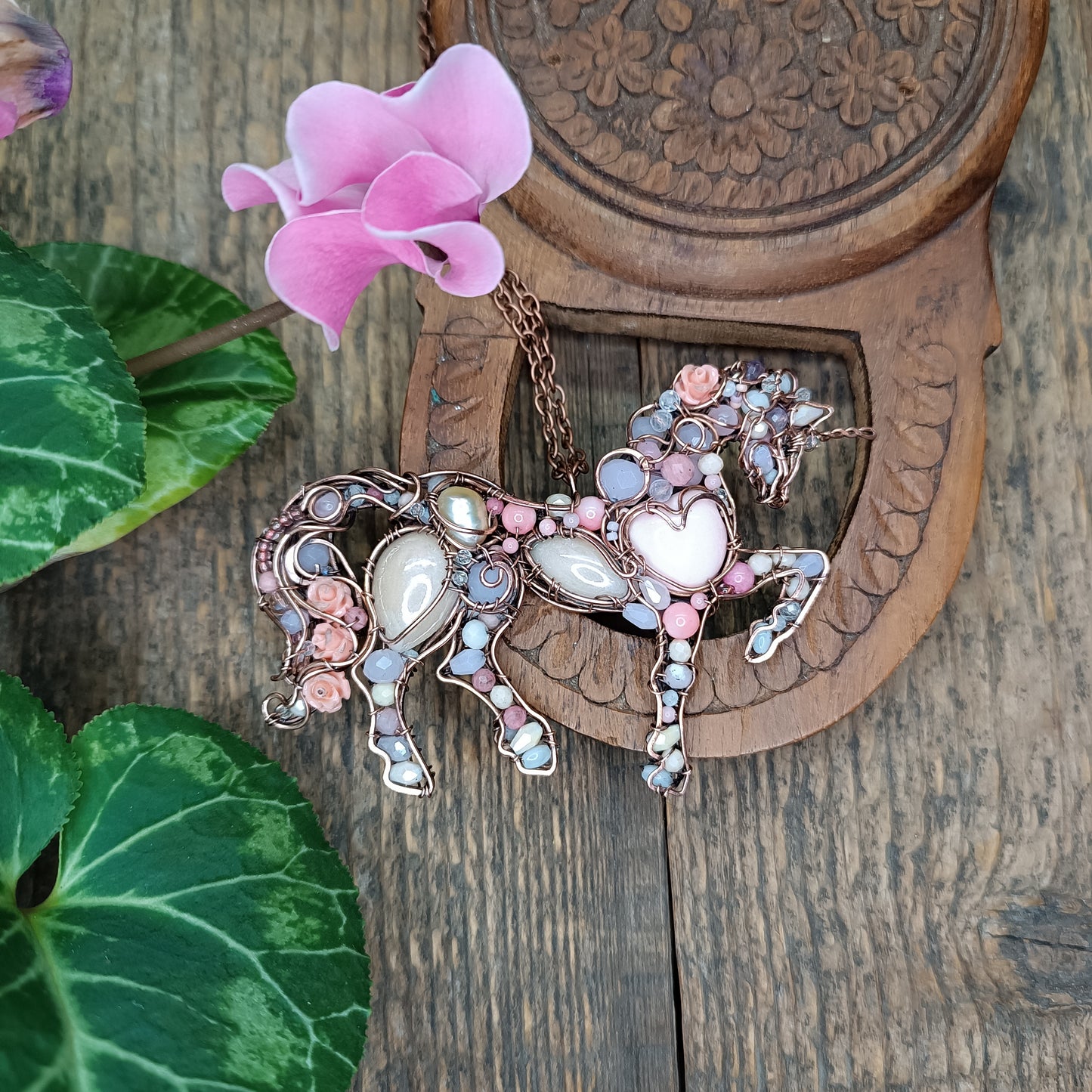 Pink unicorn pendant. Absolutely one of a kind!