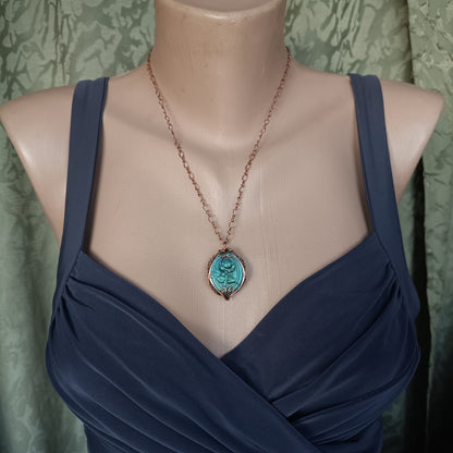 Labradorite rose pendant