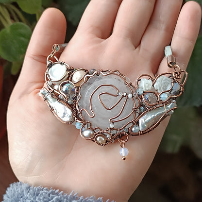 First snow. Rose necklace.