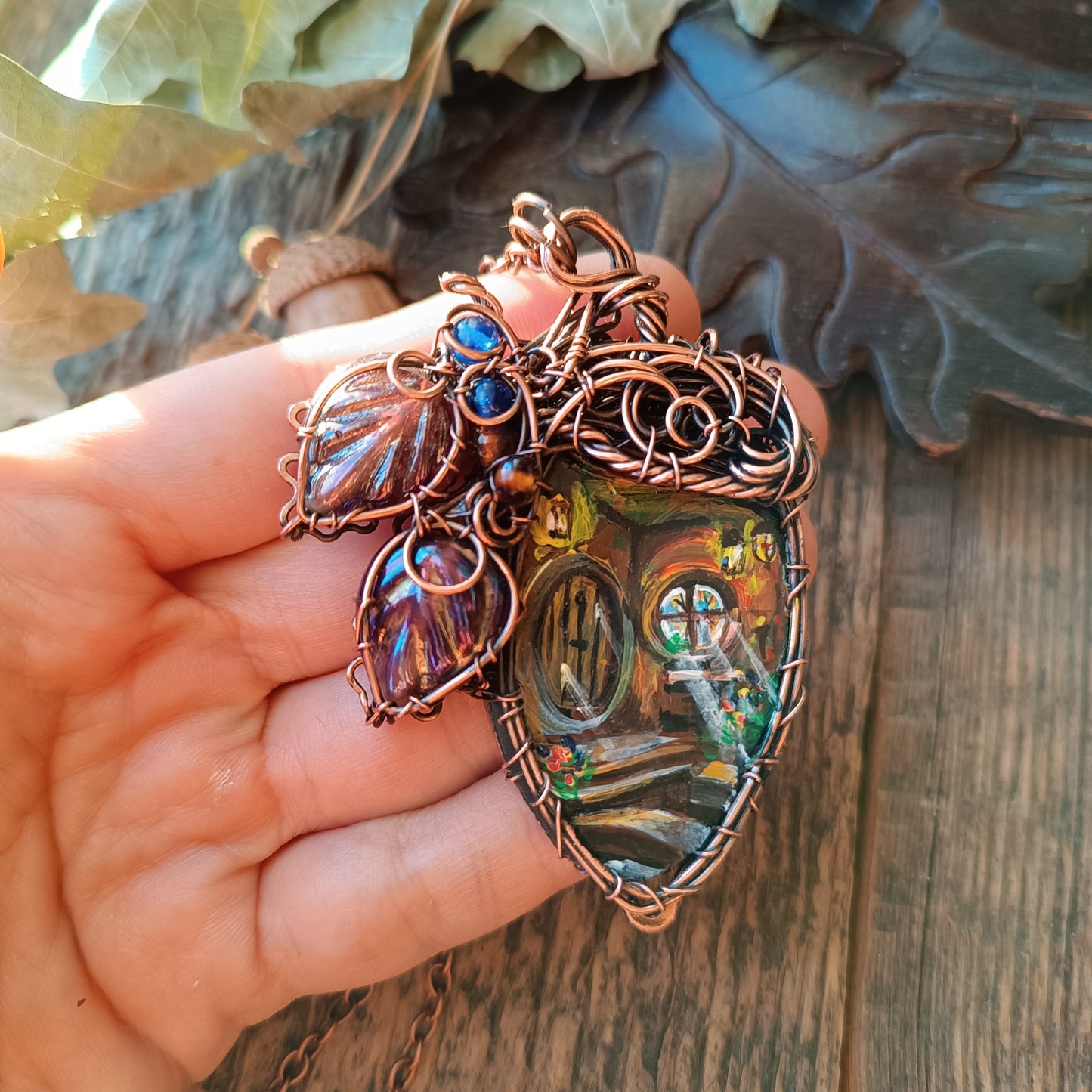 Squirrel's house necklace