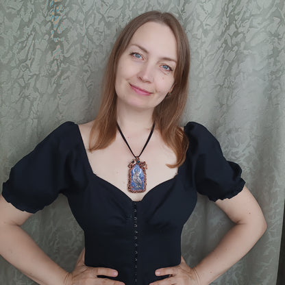 Stained glass windows owls necklace 🦉 Reversible.