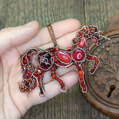 Red horse pendant.