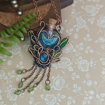 Seagrass meadows. Vial necklace