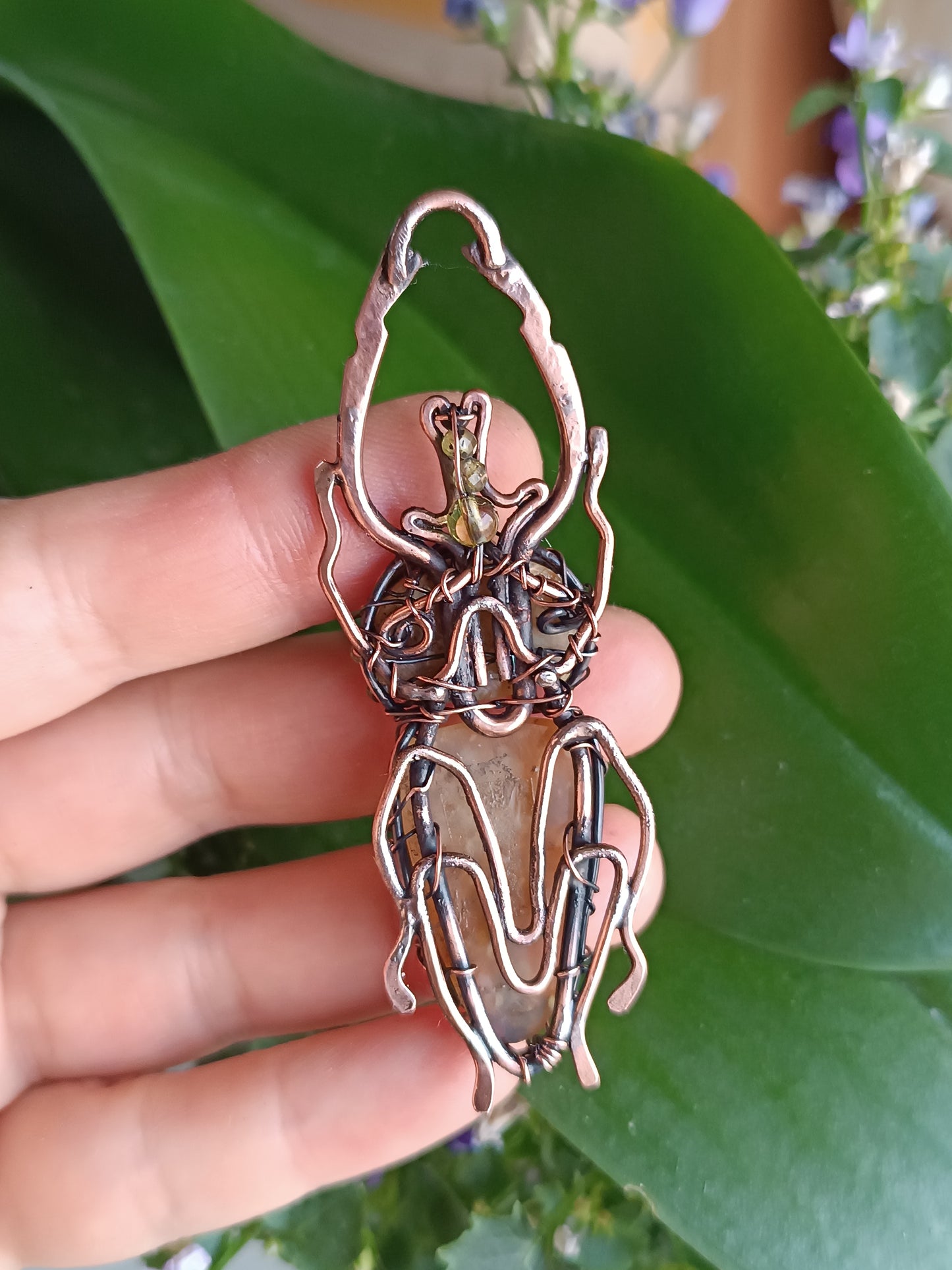 Stag beetle necklace