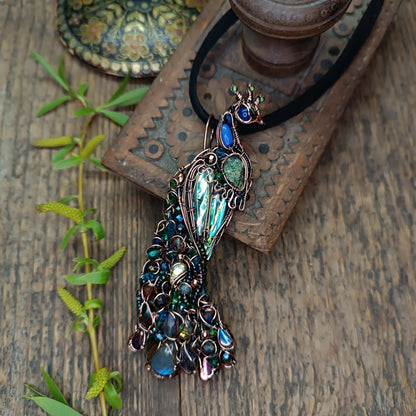 Peacock necklace