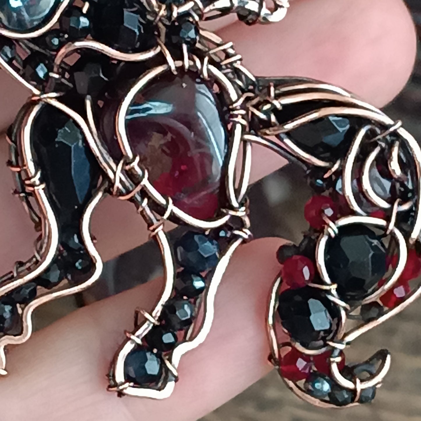 Night thunderstorm🖤 Unicorn -Dragon necklace.