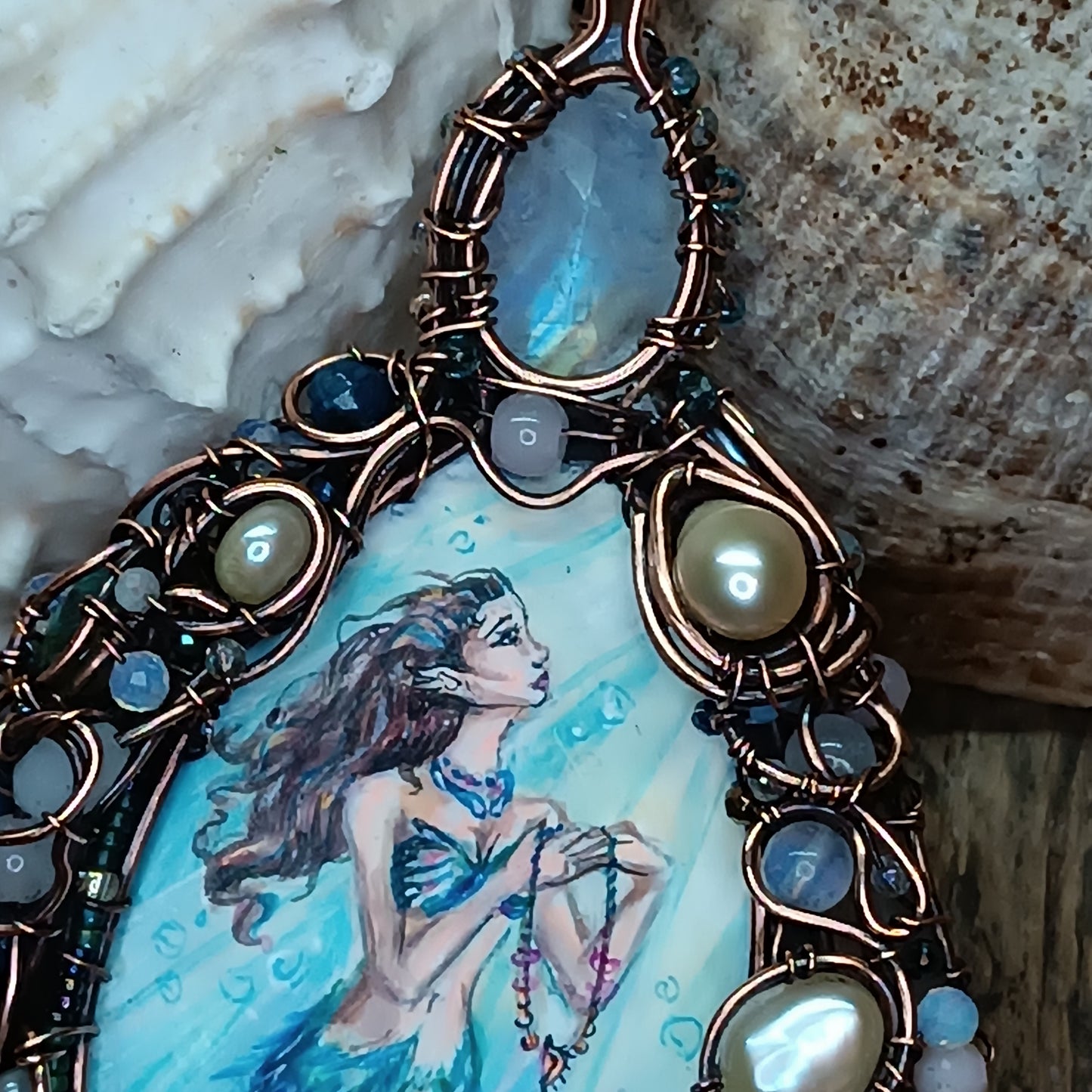 Mermaid and Seahorse necklace.