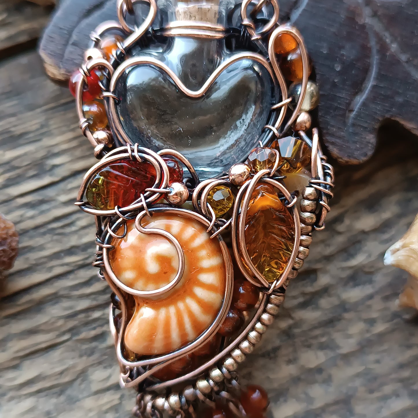 Beaded autumn necklace