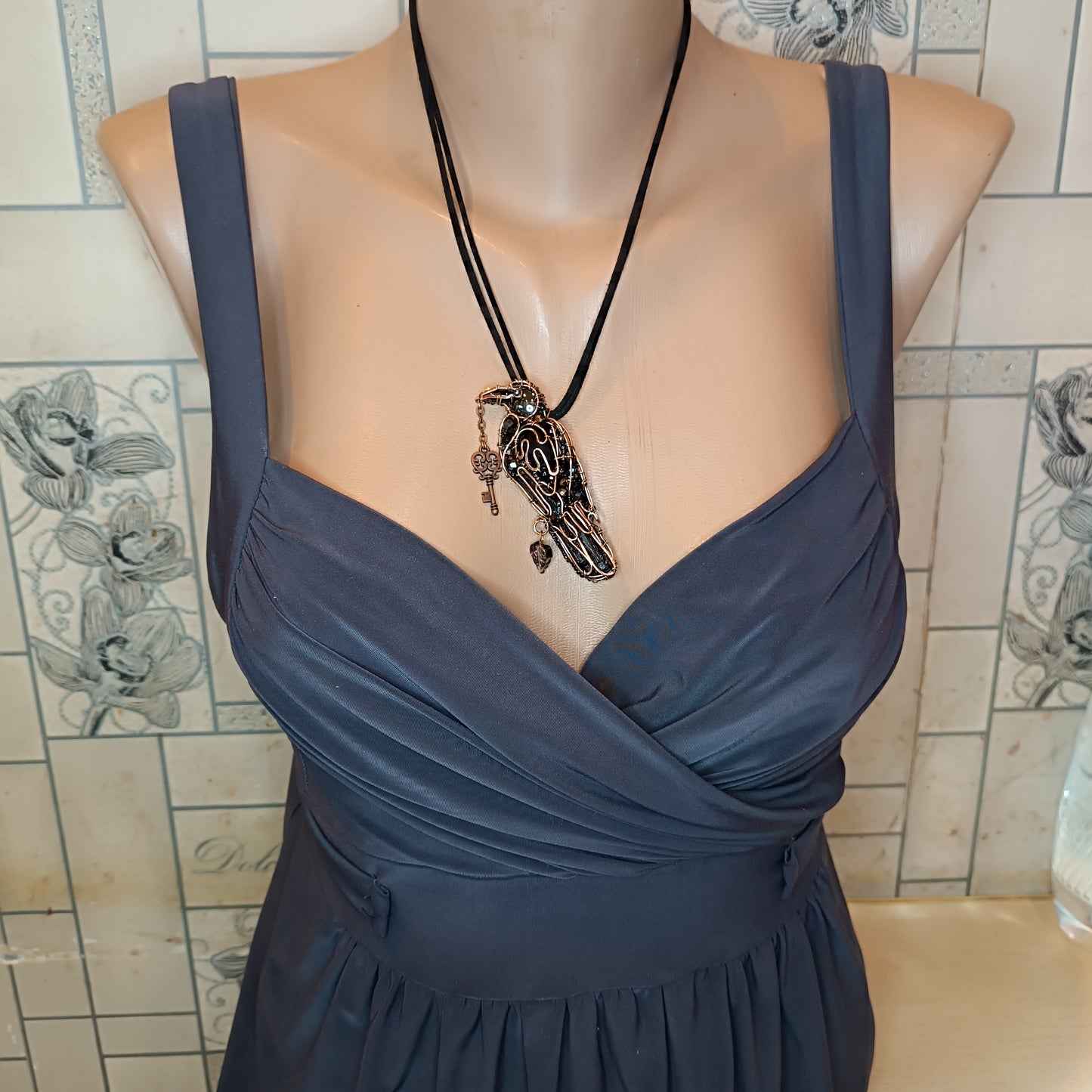 Secret keeper. Raven necklace.