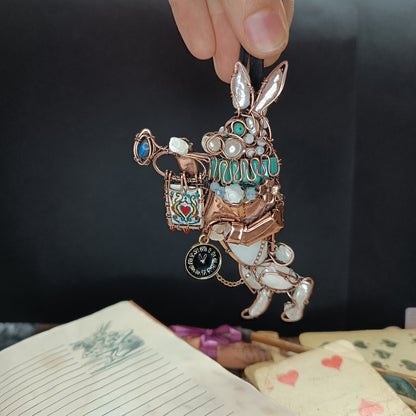 He's late for a super important date! 🐇🪊⏱️