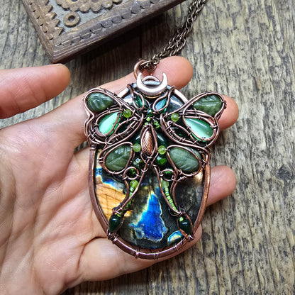 Luna moth necklace