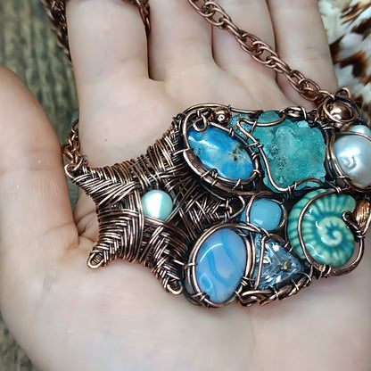 Blue reef necklace