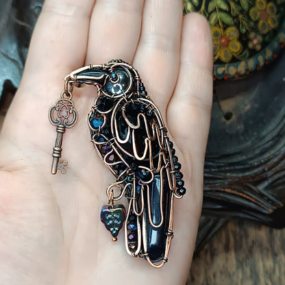 Magical secret keeper. Raven necklace
